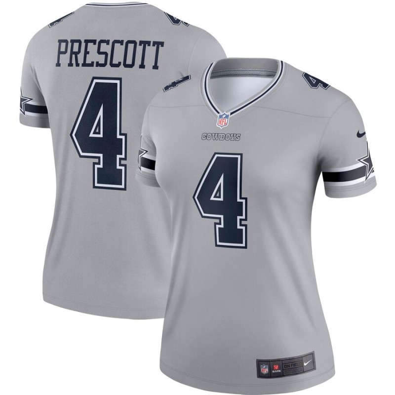 women Dallas Cowboys #4 Prescott Nike grey Limited NFL Jersey->jacksonville jaguars->NFL Jersey